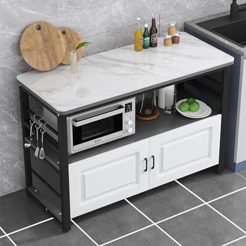 Generisch Küchen-Bäckerregal mit Stauraum, Mikrowellenständer und Arbeitsplatte – Esszimmer Buffet Sideboard Speisekammerschrank von Generisch