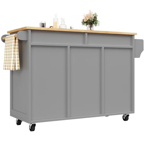 Generisch Kücheninsel Küchenschrank Essschrank Esswagen Holzmaserung Esszimmerschrank Multifunktionaler Esstisch mit Stauraum Grau (102×45×92cm) von Generisch