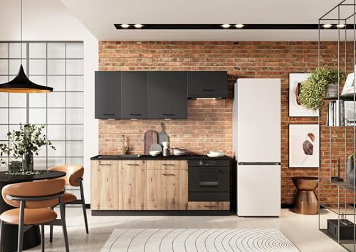 Generisch Küchenset Anika Küchenblock 200 cm Küchenzeile Küchenmöbel Komplett Einbauküche Artisan Eiche/Graphite Generisch Küchenset Anika Küchenblock 200 cm Küchenzeile Küchenmöbel Komplett Einbauküche Artisan Eiche/Graphite von Generisch
