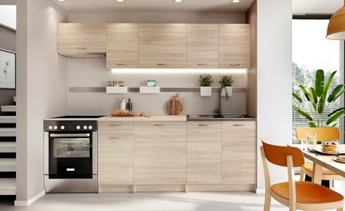 Generisch Küchenset Melka Küchenblock 240 cm Küchenzeile Küchenmöbel Komplett Einbauküche Sonoma Eiche Generisch Küchenset Melka Küchenblock 240 cm Küchenzeile Küchenmöbel Komplett Einbauküche Sonoma Eiche von Generisch