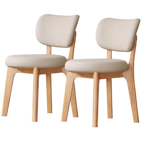 Generisch Küchenstühle mit Lehne Esszimmerstühle 2er Set Stapelstühle aus Holz Polsterstühle mit Holzbeinen für Wohnzimmer Küche Esszimmer Schlafzimmer (Holz 1) von Generisch