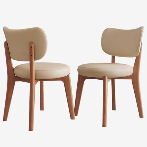 Generisch Küchenstühle mit Lehne Esszimmerstühle 2er Set Stapelstühle aus Holz Polsterstühle mit Holzbeinen für Wohnzimmer Küche Esszimmer Schlafzimmer (Walnuss 1) von Generisch