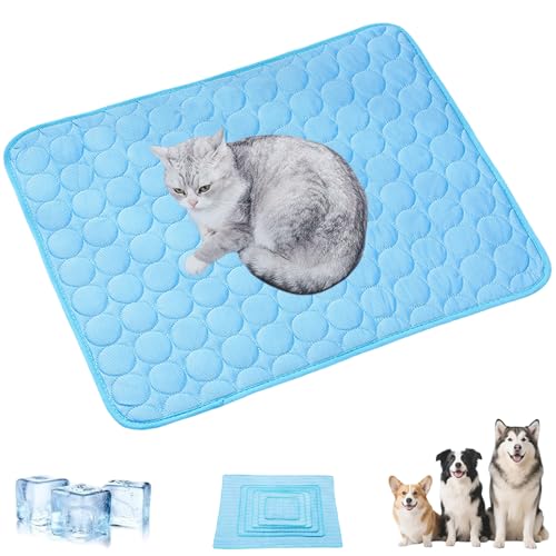 Generisch Kühlbett für Hunde, 2025 Neu Die Innovative Kühlmatte für Hunde, Selbstkühlende Hundematte für Sommer, Atmungsaktiv, Faltbar, Waschbar, Ideal für Hundes und Katzen (Blau, XXL) von Generisch