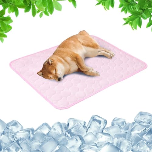 Generisch Kühlmatte für Den Sommer, Kühlmatte Hund, Hundekühlmatte für Hund & Katze Selbstkühlende Matte für Haustiere Summer Pet Ice Pad Abrieb- und Bissfest Natürliche Kühlung (Rosa, XL) von Generisch