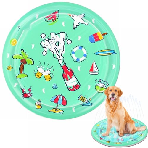 Generisch Kühlmatte für Hunde und Katzen, Wasserspielmatte, Interaktives Haustier Wasserbett Katzen Spiel und kühl Wassermatte Kühldecke Hund für Innen und Außen (Dia - 65cm) von Generisch