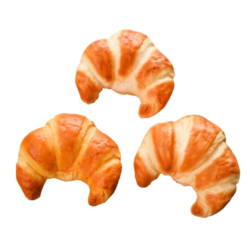 Generisch Künstliche Toast-Scheiben, Deko Brot, 2 Stück, Lebensmittel Modell (3er-Croissant) von Generisch