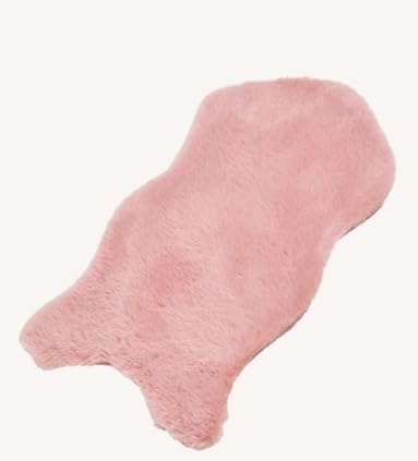 Generisch Kunstfell Kaninchenfell Imitat, Rosa, 50 x 25 x 2 cm von Generisch