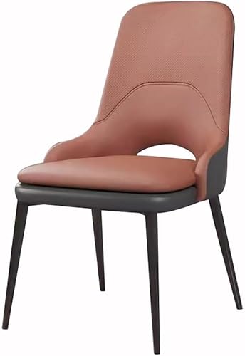 Generisch Kunstleder-Küchen-Esszimmerstühle, robuste Wohnzimmerstühle mit Metallbeinen aus Kohlenstoffstahl(Pink Red) von Generisch