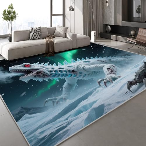 Generisch Kurzflor Teppich 3D Dinosaurierskelett Teppich Matten rutschfeste FußMatte Aurora Gletscher Muster Kinder Spielteppiche FüR Schlafzimmer Flur Wohnzimmer Boden 150x210 cm Generisch Kurzflor Teppich 3D Dinosaurierskelett Teppich Matten rutschfeste FußMatte Aurora Gletscher Muster Kinder Spielteppiche FüR Schlafzimmer Flur Wohnzimmer Boden 150x210 cm von Generisch