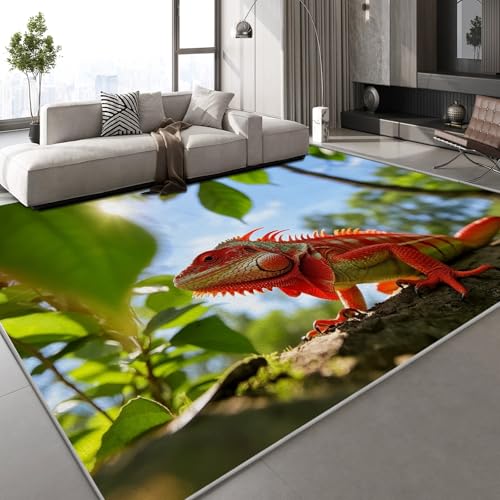 Generisch Kurzflor Teppich 3D Eidechse Rot Teppich Matten rutschfeste FußMatte Pflanzen Sommer Muster Kinder Spielteppiche FüR Schlafzimmer Flur Wohnzimmer Boden 180x240 cm Generisch Kurzflor Teppich 3D Eidechse Rot Teppich Matten rutschfeste FußMatte Pflanzen Sommer Muster Kinder Spielteppiche FüR Schlafzimmer Flur Wohnzimmer Boden 180x240 cm von Generisch