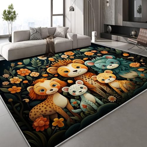 Generisch Kurzflor Teppich 3D Hirsch Löwe Teppich Matten rutschfeste FußMatte Cartoon Zoo Muster Kinder Spielteppiche FüR Schlafzimmer Flur Wohnzimmer Boden 180x240 cm Generisch Kurzflor Teppich 3D Hirsch Löwe Teppich Matten rutschfeste FußMatte Cartoon Zoo Muster Kinder Spielteppiche FüR Schlafzimmer Flur Wohnzimmer Boden 180x240 cm von Generisch