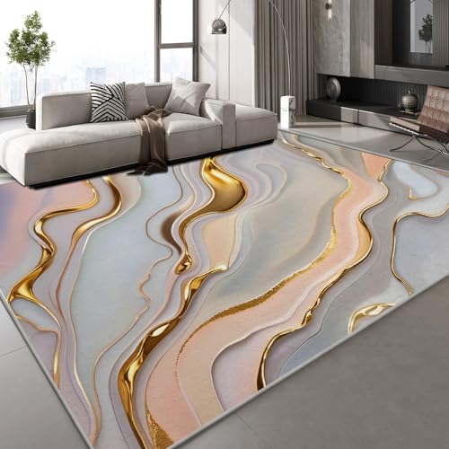 Generisch Kurzflor Teppich 3D Marmor Textur Teppich Matten rutschfeste FußMatte Abstrakt Kunst Muster Kinder Spielteppiche FüR Schlafzimmer Flur Wohnzimmer Boden 150x210 cm von Generisch