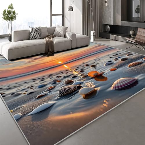 Generisch Kurzflor Teppich 3D Muscheln Meer Teppich Matten rutschfeste FußMatte Strand Sonnenuntergang Muster Kinder Spielteppiche FüR Schlafzimmer Flur Wohnzimmer Boden 160x230 cm Generisch Kurzflor Teppich 3D Muscheln Meer Teppich Matten rutschfeste FußMatte Strand Sonnenuntergang Muster Kinder Spielteppiche FüR Schlafzimmer Flur Wohnzimmer Boden 160x230 cm von Generisch