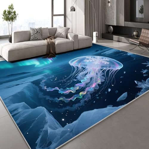 Generisch Kurzflor Teppich 3D Quallen Meereswellen Teppich Matten rutschfeste FußMatte Aurora Gletscher Muster Kinder Spielteppiche FüR Schlafzimmer Flur Wohnzimmer Boden 140x200 cm Generisch Kurzflor Teppich 3D Quallen Meereswellen Teppich Matten rutschfeste FußMatte Aurora Gletscher Muster Kinder Spielteppiche FüR Schlafzimmer Flur Wohnzimmer Boden 140x200 cm von Generisch