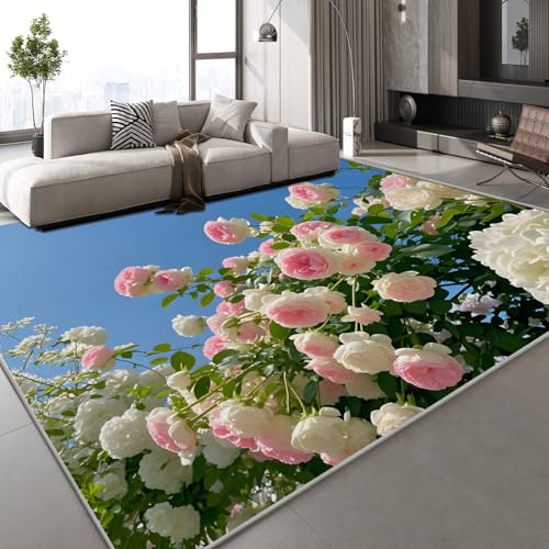 Generisch Kurzflor Teppich 3D Rosenblüte Pflanze Teppich Matten rutschfeste FußMatte Natur Landschaft Muster Kinder Spielteppiche FüR Schlafzimmer Flur Wohnzimmer Boden 100x150 cm Generisch Kurzflor Teppich 3D Rosenblüte Pflanze Teppich Matten rutschfeste FußMatte Natur Landschaft Muster Kinder Spielteppiche FüR Schlafzimmer Flur Wohnzimmer Boden 100x150 cm von Generisch