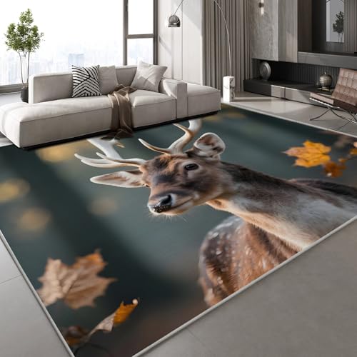 Generisch Kurzflor Teppich 3D Sikahirsch Tier Teppich Matten rutschfeste FußMatte Wald Natur Muster Kinder Spielteppiche FüR Schlafzimmer Flur Wohnzimmer Boden 150x210 cm Generisch Kurzflor Teppich 3D Sikahirsch Tier Teppich Matten rutschfeste FußMatte Wald Natur Muster Kinder Spielteppiche FüR Schlafzimmer Flur Wohnzimmer Boden 150x210 cm von Generisch