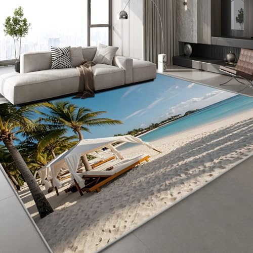 Generisch Kurzflor Teppich 3D Strand Mit Palmen Teppich Matten rutschfeste FußMatte Meer Landschaft Muster Kinder Spielteppiche FüR Schlafzimmer Flur Wohnzimmer Boden 140x200 cm Generisch Kurzflor Teppich 3D Strand Mit Palmen Teppich Matten rutschfeste FußMatte Meer Landschaft Muster Kinder Spielteppiche FüR Schlafzimmer Flur Wohnzimmer Boden 140x200 cm von Generisch