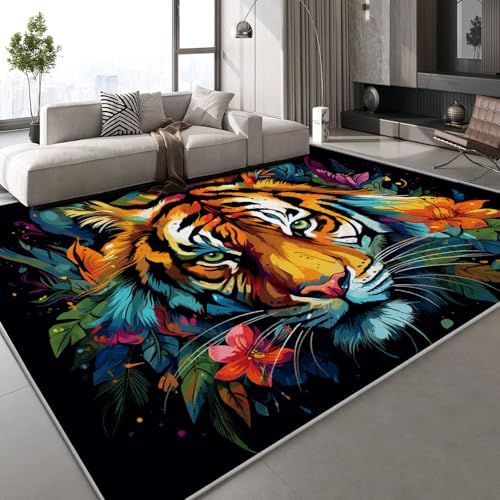 Generisch Kurzflor Teppich 3D Tiger Bemalt Teppich Matten rutschfeste FußMatte Abstrakt Kunst Muster Kinder Spielteppiche FüR Schlafzimmer Flur Wohnzimmer Boden 140x200 cm Generisch Kurzflor Teppich 3D Tiger Bemalt Teppich Matten rutschfeste FußMatte Abstrakt Kunst Muster Kinder Spielteppiche FüR Schlafzimmer Flur Wohnzimmer Boden 140x200 cm von Generisch