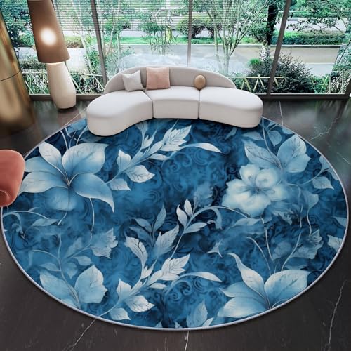 Generisch Kurzflor Teppich Rund 60 cm, Elegant Blumen Spitzenmuster Thema rutschfest Waschbar Runder Teppiche - Graublau Flanell Flauschig Runder Teppich für Wohnzimmer Esszimmer Schlafzimmer Generisch Kurzflor Teppich Rund 60 cm, Elegant Blumen Spitzenmuster Thema rutschfest Waschbar Runder Teppiche - Graublau Flanell Flauschig Runder Teppich für Wohnzimmer Esszimmer Schlafzimmer von Generisch