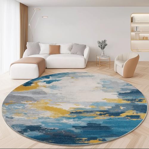 Generisch Kurzflor Teppich Rund 60 cm Blau Grau Abstrakte Distressed-Streifen Muster Terrassen Teppiche, Dekorative Wohnzimmer Schlafzimmer Teppich Läufer Anti-Rutsch Unterseite für Esszimmer Generisch Kurzflor Teppich Rund 60 cm Blau Grau Abstrakte Distressed-Streifen Muster Terrassen Teppiche, Dekorative Wohnzimmer Schlafzimmer Teppich Läufer Anti-Rutsch Unterseite für Esszimmer von Generisch