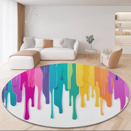 Generisch Kurzflor Teppich Rund 60 cm Bunt Einfache Tropfenförmige Streifen Muster Terrassen Teppiche, Dekorative Wohnzimmer Schlafzimmer Teppich Läufer Anti-Rutsch Unterseite für Esszimmer Generisch Kurzflor Teppich Rund 60 cm Bunt Einfache Tropfenförmige Streifen Muster Terrassen Teppiche, Dekorative Wohnzimmer Schlafzimmer Teppich Läufer Anti-Rutsch Unterseite für Esszimmer von Generisch