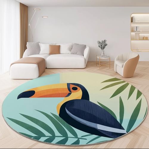 Generisch Kurzflor Teppich Rund 60 cm Bunt Eleganter Tukan Muster Terrassen Teppiche, Dekorative Wohnzimmer Schlafzimmer Teppich Läufer Anti-Rutsch Unterseite für Esszimmer Generisch Kurzflor Teppich Rund 60 cm Bunt Eleganter Tukan Muster Terrassen Teppiche, Dekorative Wohnzimmer Schlafzimmer Teppich Läufer Anti-Rutsch Unterseite für Esszimmer von Generisch