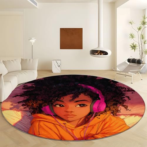 Generisch Kurzflor rutschfest Runder Teppich Cartoon Stil Anime Mädchen, Waschbar Pflegeleicht - Weich und Antiallergen Orange Farbe Teppiche Ø 100 cm für Wohnzimmer Schlafzimmer und Spielzimmer Generisch Kurzflor rutschfest Runder Teppich Cartoon Stil Anime Mädchen, Waschbar Pflegeleicht - Weich und Antiallergen Orange Farbe Teppiche Ø 100 cm für Wohnzimmer Schlafzimmer und Spielzimmer von Generisch