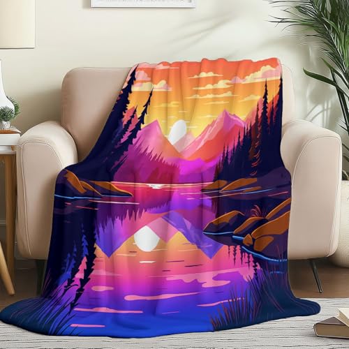 Generisch Kuscheldecke Kinder 100 x 130 cm - Cartoon Natur See Drucken Flauschig Wohndecke für Jungen Mädchen, Lila Weiche und Komfort Flanell-Kinderdecke für Herbst und Winter Generisch Kuscheldecke Kinder 100 x 130 cm - Cartoon Natur See Drucken Flauschig Wohndecke für Jungen Mädchen, Lila Weiche und Komfort Flanell-Kinderdecke für Herbst und Winter von Generisch