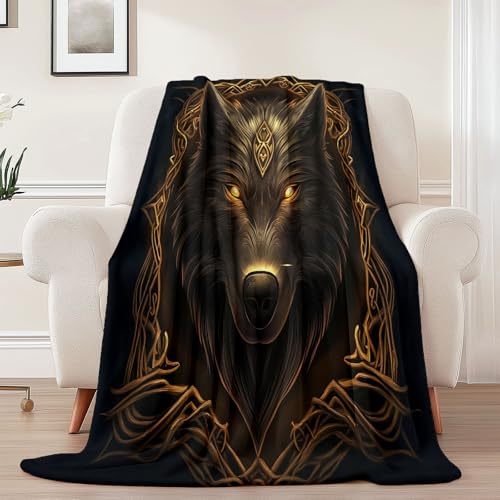 Generisch Kuscheldecke mit Abstrakt Illustration Wolf Drucken, Schwarz Weich Atmungsaktiv Überwurf 100 x 130 cm für Frauen Kinder Schlafzimmer Wohnzimmer - Pflegeleicht für Bett Couch Sofa Stuhl Büro Generisch Kuscheldecke mit Abstrakt Illustration Wolf Drucken, Schwarz Weich Atmungsaktiv Überwurf 100 x 130 cm für Frauen Kinder Schlafzimmer Wohnzimmer - Pflegeleicht für Bett Couch Sofa Stuhl Büro von Generisch