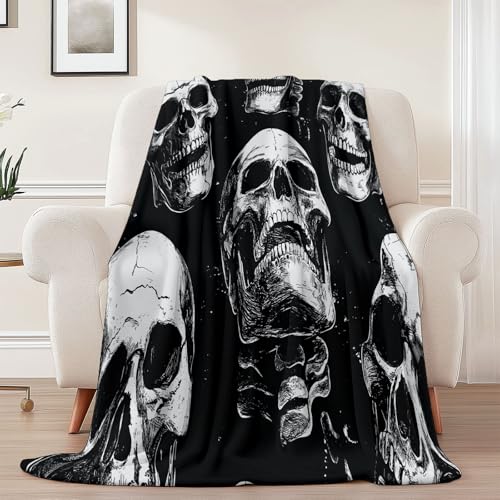 Generisch Kuscheldecke mit Gothic Graffiti Totenkopf Drucken, Schwarz Weich Atmungsaktiv Überwurf 100 x 130 cm für Frauen Kinder Schlafzimmer Wohnzimmer - Pflegeleicht für Bett Couch Sofa Stuhl Büro Generisch Kuscheldecke mit Gothic Graffiti Totenkopf Drucken, Schwarz Weich Atmungsaktiv Überwurf 100 x 130 cm für Frauen Kinder Schlafzimmer Wohnzimmer - Pflegeleicht für Bett Couch Sofa Stuhl Büro von Generisch