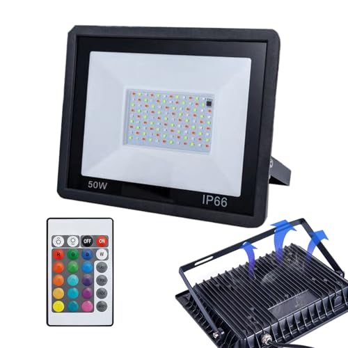 Generisch LED Außenfluter, Außen LED Strahler, Wasserdichtes RGB Farbwechsel-Licht Mit Fernbedienung Helligkeitseinstellung Für Terrasse Garten Hof Einfahrt Generisch LED Außenfluter, Außen LED Strahler, Wasserdichtes RGB Farbwechsel-Licht Mit Fernbedienung Helligkeitseinstellung Für Terrasse Garten Hof Einfahrt von Generisch