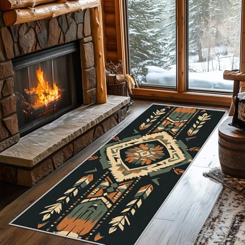 Generisch Läufer Flur Aztekisch Westlich, Waschbarer Teppich Läufer Eingeborener Südwesten 80x200, Küchenteppich, Eingangsbereich, Bettvorleger, Schlafzimmer Deko, rutschfest, Kurzflor b632 Generisch Läufer Flur Aztekisch Westlich, Waschbarer Teppich Läufer Eingeborener Südwesten 80x200, Küchenteppich, Eingangsbereich, Bettvorleger, Schlafzimmer Deko, rutschfest, Kurzflor b632 von Generisch