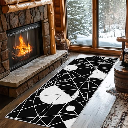 Generisch Läufer Flur Linien Kunst, Waschbarer Teppich Läufer Abstrakt Einfach Geometrisch 100x200, Küchenteppich, Eingangsbereich, Bettvorleger, Schlafzimmer Deko, rutschfest, Kurzflor d82 Generisch Läufer Flur Linien Kunst, Waschbarer Teppich Läufer Abstrakt Einfach Geometrisch 100x200, Küchenteppich, Eingangsbereich, Bettvorleger, Schlafzimmer Deko, rutschfest, Kurzflor d82 von Generisch