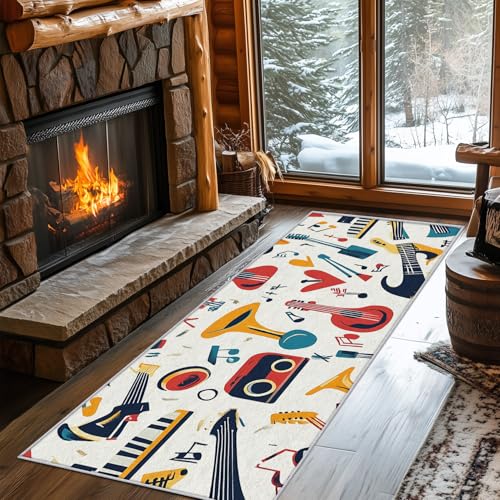Generisch Läufer Flur Musik Pop 60x270 cm, Waschbarer Teppich Flur Gitarre Graffiti Küchenteppich rutschfest, fußmatte, Teppich Schlafzimmer, Innen Carpet Teppiche Lang Dünn, Flur Deko Generisch Läufer Flur Musik Pop 60x270 cm, Waschbarer Teppich Flur Gitarre Graffiti Küchenteppich rutschfest, fußmatte, Teppich Schlafzimmer, Innen Carpet Teppiche Lang Dünn, Flur Deko von Generisch