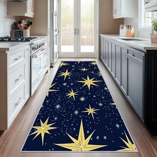 Generisch Läufer Flur Sternennacht 120x360 cm, Waschbarer Teppich Flur 50er Retro Küchenteppich rutschfest, fußmatte, Teppich Schlafzimmer, Innen Carpet Teppiche Lang Dünn, Flur Deko Generisch Läufer Flur Sternennacht 120x360 cm, Waschbarer Teppich Flur 50er Retro Küchenteppich rutschfest, fußmatte, Teppich Schlafzimmer, Innen Carpet Teppiche Lang Dünn, Flur Deko von Generisch