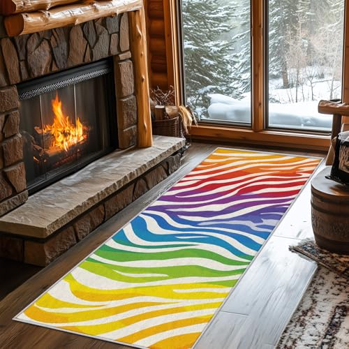 Generisch Läufer Flur Zebra, Waschbarer Teppich Läufer Bunt Abstrakt 60x120, Küchenteppich, Eingangsbereich, Bettvorleger, Schlafzimmer Deko, rutschfest, Kurzflor d93 Generisch Läufer Flur Zebra, Waschbarer Teppich Läufer Bunt Abstrakt 60x120, Küchenteppich, Eingangsbereich, Bettvorleger, Schlafzimmer Deko, rutschfest, Kurzflor d93 von Generisch