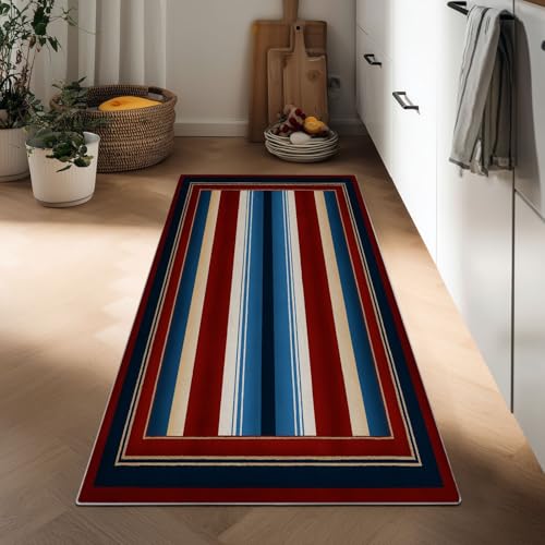 Generisch Läufer Flur rutschfest 60 x 120 cm Teppich, Landhausstil Kurzflor Waschbare Teppiche Küche Bodenmatte Moiré Streifen Im Used Look für Eingang Schlafzimmer Treppe Badezimmer Generisch Läufer Flur rutschfest 60 x 120 cm Teppich, Landhausstil Kurzflor Waschbare Teppiche Küche Bodenmatte Moiré Streifen Im Used Look für Eingang Schlafzimmer Treppe Badezimmer von Generisch
