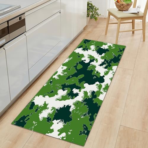Generisch Langer Teppich Läufer Flur rutschfest 80 x 120 cm, Flurteppich Läufer Lang Abstrakt Waldgrün Flurläufer - Camouflage Stil Küchenteppich Waschbar Teppichläufer für Flur Wohnzimmer Küche Generisch Langer Teppich Läufer Flur rutschfest 80 x 120 cm, Flurteppich Läufer Lang Abstrakt Waldgrün Flurläufer - Camouflage Stil Küchenteppich Waschbar Teppichläufer für Flur Wohnzimmer Küche von Generisch