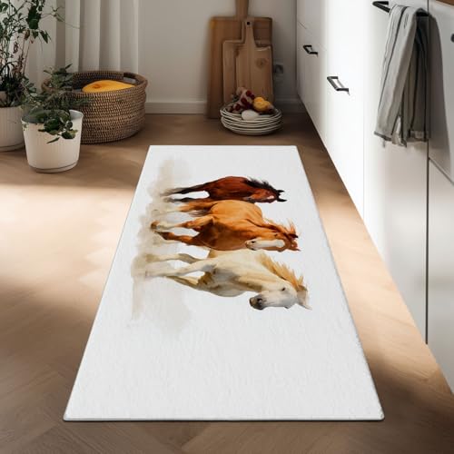 Generisch Langer Teppich Läufer Flur rutschfest 80 x 120 cm, Flurteppich Läufer Lang Tier Aquarell Pferd Flurläufer - Minimalismus Küchenteppich Waschbar Teppichläufer für Flur Wohnzimmer Küche Generisch Langer Teppich Läufer Flur rutschfest 80 x 120 cm, Flurteppich Läufer Lang Tier Aquarell Pferd Flurläufer - Minimalismus Küchenteppich Waschbar Teppichläufer für Flur Wohnzimmer Küche von Generisch