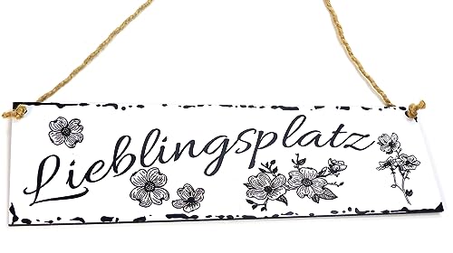 Lieblingsplatz Schild Wetterfest Shabby Chic Deko Gravur Schild Hängeschild weiß 28 cm Lieblingsplatz Schild Wetterfest Shabby Chic Deko Gravur Schild Hängeschild weiß 28 cm von Generisch