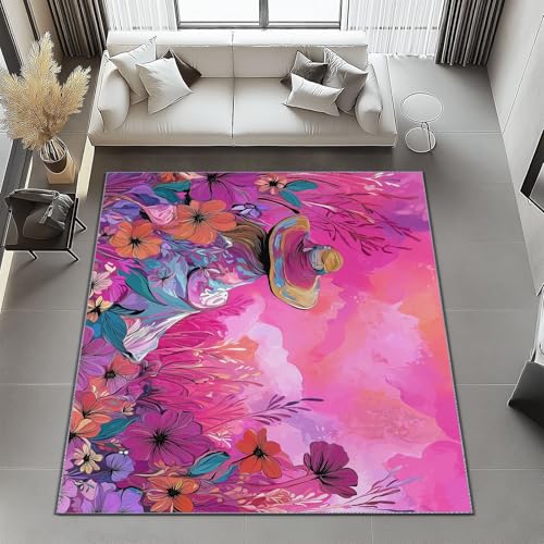 Generisch Lila Teppich 160x230 cm rutschfest und waschbar, Cartoon Blumenfeld Mädchen Druck Teppich für Dekoration Schlafzimmer Kinderzimmer Wohnzimmer Kurzflor Läufer Generisch Lila Teppich 160x230 cm rutschfest und waschbar, Cartoon Blumenfeld Mädchen Druck Teppich für Dekoration Schlafzimmer Kinderzimmer Wohnzimmer Kurzflor Läufer von Generisch