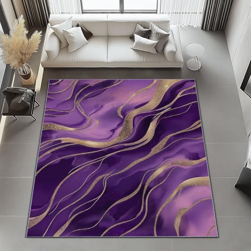 Generisch Lila Teppich 180x240 cm rutschfest und waschbar, Marmor Luxus Textur Druck Teppich für Dekoration Schlafzimmer Kinderzimmer Wohnzimmer Kurzflor Läufer Generisch Lila Teppich 180x240 cm rutschfest und waschbar, Marmor Luxus Textur Druck Teppich für Dekoration Schlafzimmer Kinderzimmer Wohnzimmer Kurzflor Läufer von Generisch