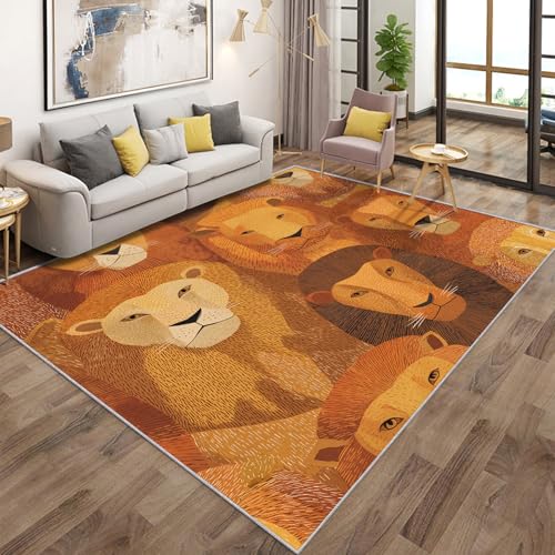 Generisch Löwe Karikatur Teppich Wohnzimmer Schlafzimmer, Teppich Niedlich Abstrakt Tiere Kinder Kurzflor & Waschbarer & rutschfest & Weich Flanell Teppiche Kinderzimmer 180x200cm Generisch Löwe Karikatur Teppich Wohnzimmer Schlafzimmer, Teppich Niedlich Abstrakt Tiere Kinder Kurzflor & Waschbarer & rutschfest & Weich Flanell Teppiche Kinderzimmer 180x200cm von Generisch