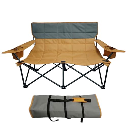 Generisch Loveseat Campingstuhl | Klappbarer Zweisitzer Campingstuhl - Atmungsaktiver Stabiler Tragbarer Loungesessel Für Terrasse Garten Balkon Pool Camping von Generisch