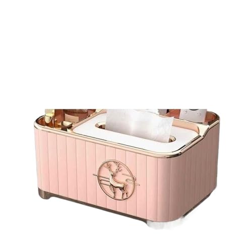 Generisch Luxuriöse, Schlichte, rechteckige Taschentuchbox aus Kunstharz, Aufbewahrungshalter for Fernbedienungen(Cute pink [high-end Cute]) von Generisch
