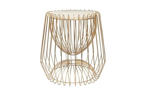 Generisch Malibu Messing - Draht-Beistelltisch mit Marmorplatte von Generisch