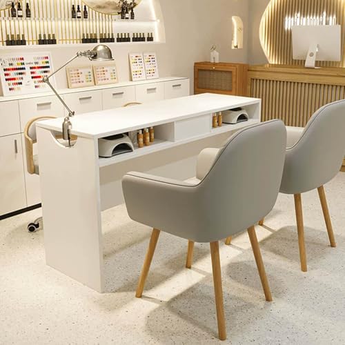 Generisch Manicure Table Nail Table, Modern Professional Spa Salon Workplace for Nail Cosmetics with Storage Drawers, Wooden Makeup Table, Nail Technology Table Station, Multi-Purpose Table for Home Generisch Manicure Table Nail Table, Modern Professional Spa Salon Workplace for Nail Cosmetics with Storage Drawers, Wooden Makeup Table, Nail Technology Table Station, Multi-Purpose Table for Home von Generisch