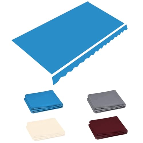Generisch Markisenbespannung ersatzstoff Markiesenstoff Polyester Sonnenschutz Markisentuch Ersatzstoff mit Volant für Terrassen(ohne Rahmen) 3,4,5,6 m(Blau,5.5x3.0m/18x10ft) von Generisch