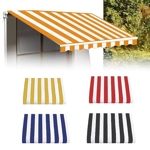Generisch Markisenbespannung ersatzstoff Sonnenschutz Ersatz Markisentuch Markiesenstoff Wasserabweisend Markisentuch Ersatzstoff Reißfest ohne Rahmen 4/5/6/7 m(Yellow,5x1.5m/16x5ft) von Generisch
