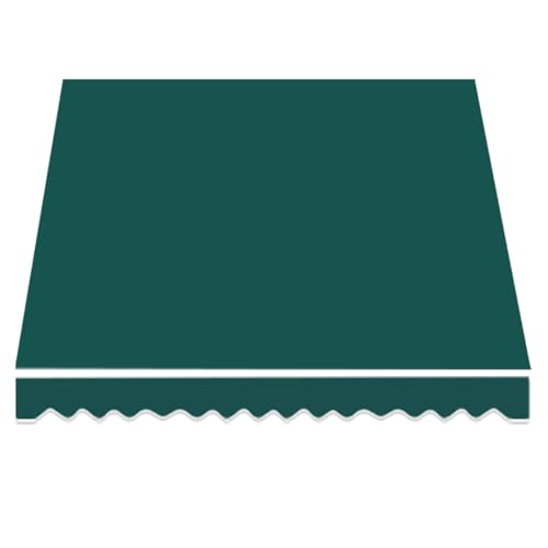 Generisch Markisenbespannung ersatzstoff W: 3,4,5,6,7 m Sonnenschutz Ersatz Markisentuch wasserabweisend Markiesenstoff Polyester mit Volant Markisentuch Ersatzstoff für Terrassen(Grün,5x2m/16x6.5ft) von Generisch